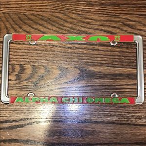 Alpha Chi Omega License Plate Holder